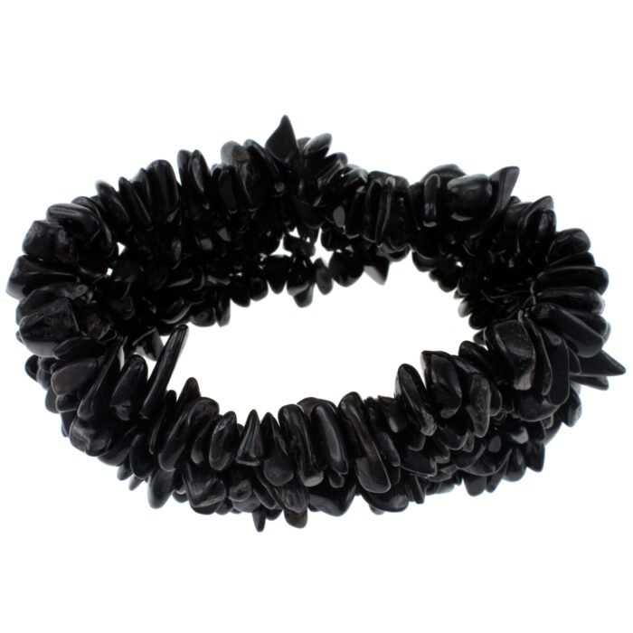 Pearlz Ocean Black Agate Chip Stretch Bracelet