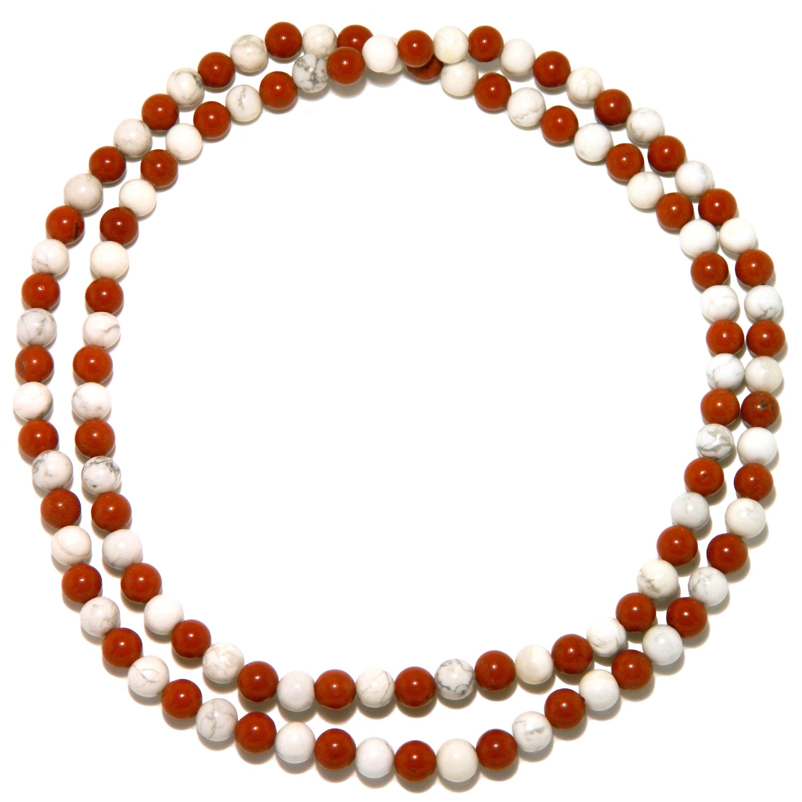 Pearlz Ocean Red Jasper and White Howlite Endless Necklace