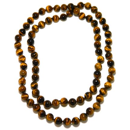 Pearlz Ocean Yellow Tigers Eye Knotted Endless Necklace