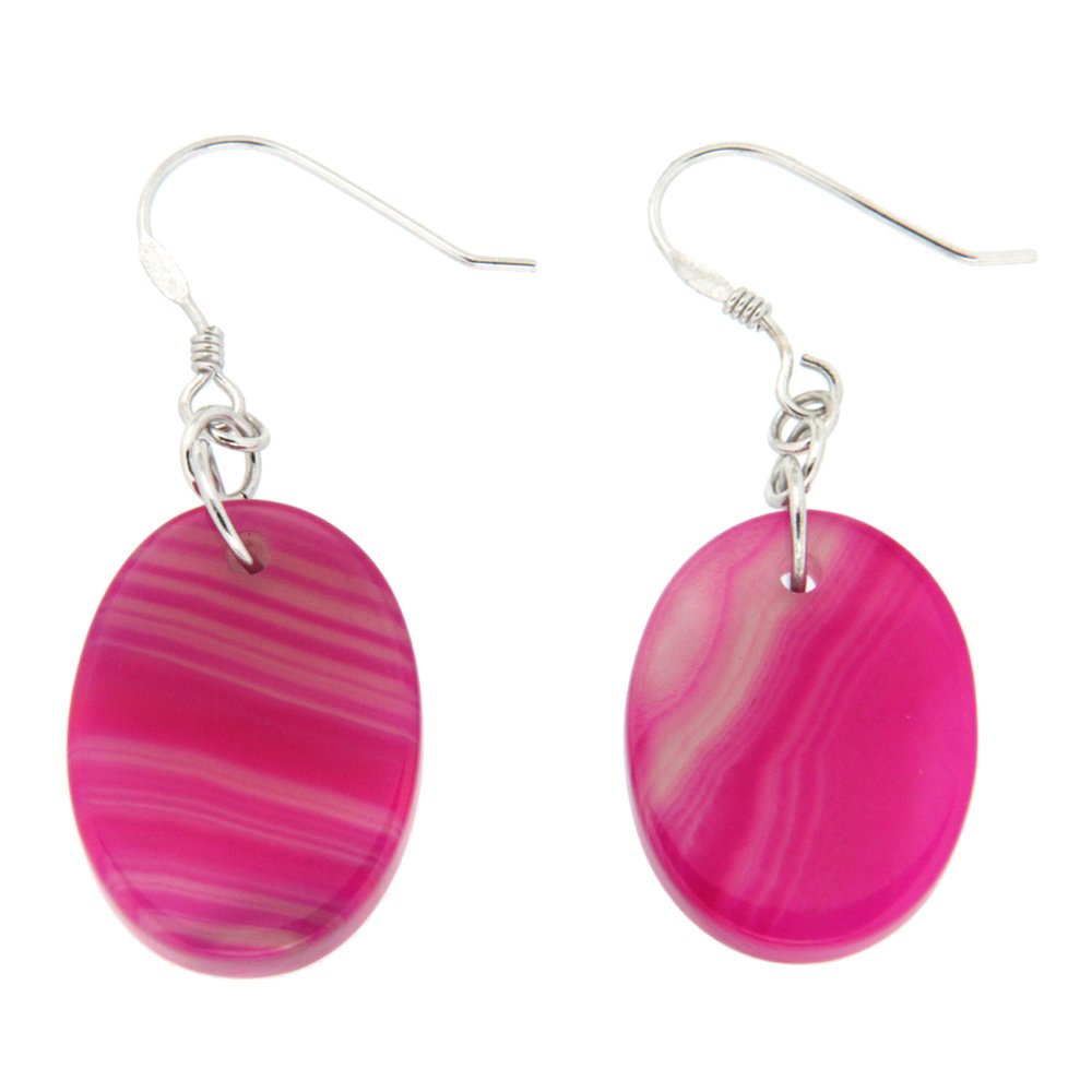 Pearlz Ocean Pink Banded Agate EarRings