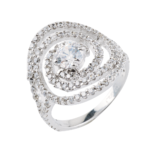D'SIRE Sterling Silver Ring With Cz