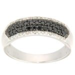 D'sire Sterling Silver Black & White Diamond Ring