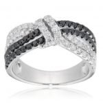 D'sire Sterling Silver Black & White Diamond Ring