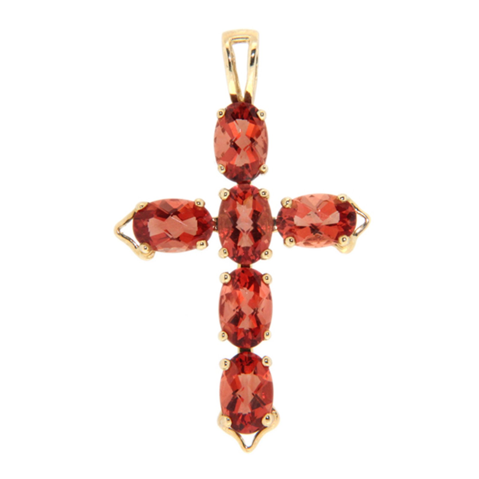 GGL Red Labradorite and Diamond 10k Gold Pendant
