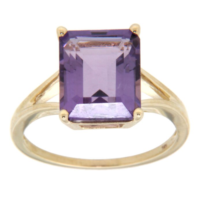 GGL African Amethyst 10k Yellow Gold Ring