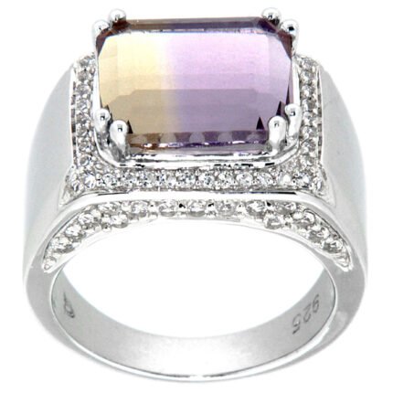 GGL Sterling Silver Bi-color Ametrine Ring