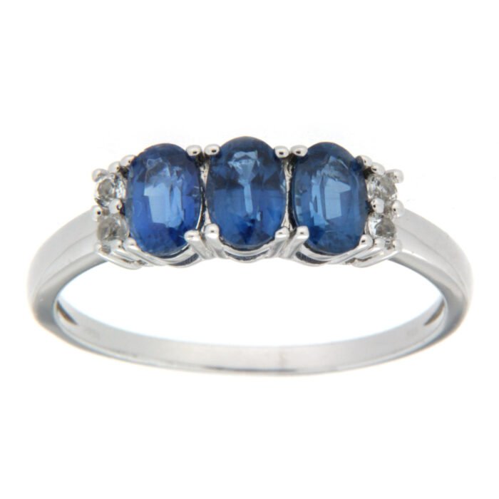 GGL Sterling Silver Blue Kyanite Ring