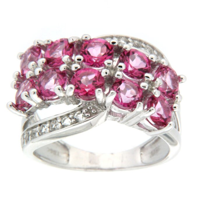 GGL Sterling Silver Pure Pink Topaz Ring