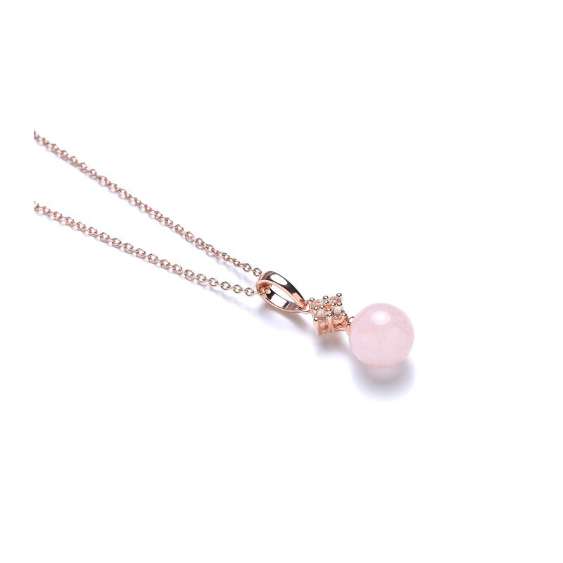 Pearlz Ocean Morganite and Topaz Pendant Necklace Sterling Silver Dainty Jewelry