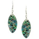 Pearlz Ocean Cultured Abalone Shell Pearl Oval Dangle Hanging Earrings for Women