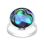 Pearlz Ocean Sterling Silver Round Abalone Shell Ring