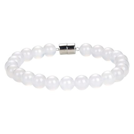 Pearlz Ocean Natural Healing Gemstone Round 8mm Crystal Bead 8 Inch Long Handmade Bracelet 925 Sterling Silver for Women Girls