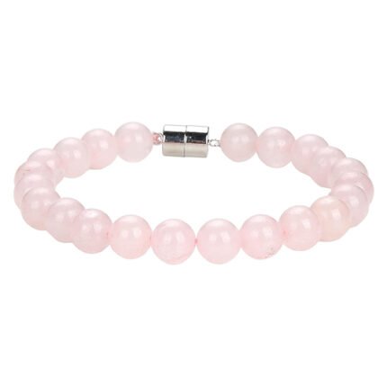 Pearlz Ocean Natural Healing Gemstone Round 8mm Crystal Bead 8 Inch Long Handmade Bracelet 925 Sterling Silver for Women Girls