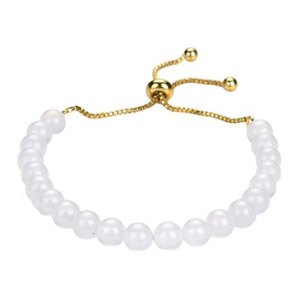 Pearlz Ocean Natural Healing Gemstone Round 8mm Crystal Bead 8 Inch Long Handmade Bracelet 925 Sterling Silver for Women Girls