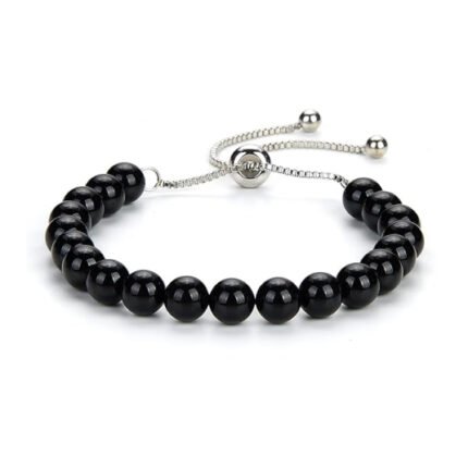 Pearlz Ocean Natural Healing Gemstone Round 8mm Crystal Bead 8 Inch Long Handmade Bracelet 925 Sterling Silver for Women Girls