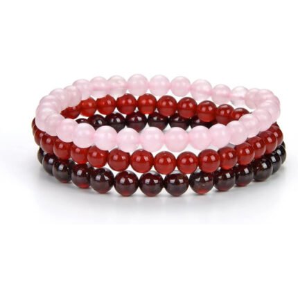 Pearlz Ocean Unisex Multi Color Gemstone Stackable Bracelet Set of 3 Beaded Stretch Bracelets Gifts for Women Teens Men