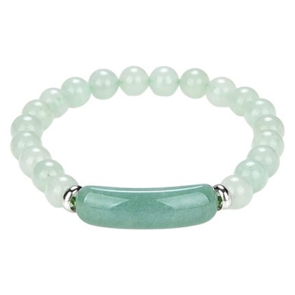 Pearlz Ocean Natural Healing Gemstone Round 8mm Crystal Bead 8 Inch Long Handmade Bracelet 925 Sterling Silver for Women Girls