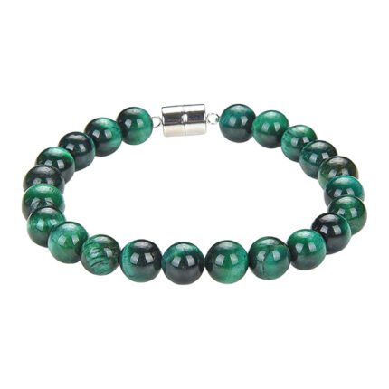 Pearlz Ocean Natural Healing Gemstone Round 8mm Crystal Bead 8 Inch Long Handmade Bracelet 925 Sterling Silver for Women Girls