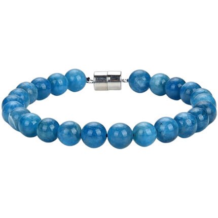 Pearlz Ocean Natural Healing Gemstone Round 8mm Crystal Bead 8 Inch Long Handmade Bracelet 925 Sterling Silver for Women Girls