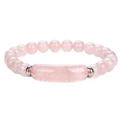Pearlz Ocean Natural Healing Gemstone Round 8mm Crystal Bead 8 Inch Long Handmade Bracelet 925 Sterling Silver for Women Girls
