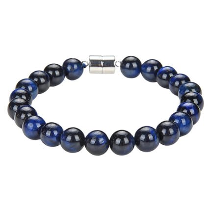 Pearlz Ocean Natural Healing Gemstone Round 8mm Crystal Bead 8 Inch Long Handmade Bracelet 925 Sterling Silver for Women Girls