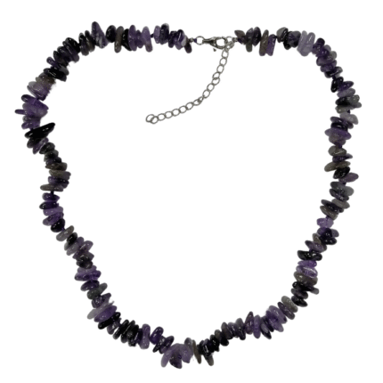 Pearlz Ocean Lavender Amethyst Necklace – 20" Knotted Chips – Ladies Gemstone Necklace in 925 Sterling Silver – Elegant Gift & Statement Look