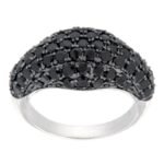 Pearlz Ocean Ladies Black Spinel Cocktail Ring β 925 Sterling Silver Rhodium Plated β Bold 7.11g Statement Jewelry β Radiant and Refined Design