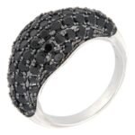 Pearlz Ocean Ladies Black Spinel Cocktail Ring β 925 Sterling Silver Rhodium Plated β Bold 7.11g Statement Jewelry β Radiant and Refined Design - Image 3