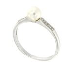 Pearlz Ocean Ladies Natural White Freshwater Pearl & Topaz Ring – 925 Sterling Silver Rhodium Plated – Round Cut Hypoallergenic Elegant Jewelry - Image 3
