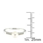 Pearlz Ocean Ladies Natural White Freshwater Pearl & Topaz Ring – 925 Sterling Silver Rhodium Plated – Round Cut Hypoallergenic Elegant Jewelry - Image 5