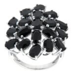 Pearlz Ocean Women’s Natural Black Spinel Ring – Oval 4x6mm Gemstone – 925 Sterling Silver Cocktail Ring, Rhodium-Plated – Bold & Elegant Gift Jewelry - Image 6