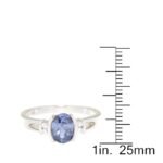 Pearlz Ocean Ladies Natural Blue Tanzanite & Cubic Zirconia Ring – 925 Sterling Silver Rhodium Plated – Oval Cut Elegant Engagement Jewelry – Gift for Women - Image 4