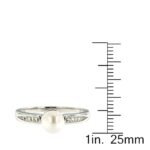 Pearlz Ocean Ladies Natural White Pearl & White Topaz Cocktail Ring – 925 Sterling Silver Rhodium-Plated – Elegant Freshwater Gemstone Jewelry – Classic Daily Sparkle - Image 5