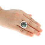 Pearlz Ocean Abalone Shell Ring for Women – 16mm Round Natural Abalone Statement Ring – 925 Sterling Silver – Elegant & Versatile Jewelry - Image 5
