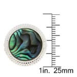 Pearlz Ocean Abalone Shell Ring for Women – 16mm Round Natural Abalone Statement Ring – 925 Sterling Silver – Elegant & Versatile Jewelry - Image 3