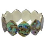 Pearlz Ocean Ladies Abalone Shell Bracelet – 7.5-8" Marquise Stretch – Natural Polished Abalone Shell Jewelry – Colorful, Lightweight & Flexible