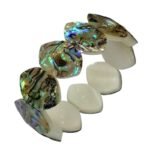 Pearlz Ocean Ladies Abalone Shell Bracelet – 7.5-8" Marquise Stretch – Natural Polished Abalone Shell Jewelry – Colorful, Lightweight & Flexible - Image 2