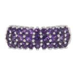 Pearlz Ocean Ladies Natural Amethyst Ring – Elegant Triple Row Design – 925 Sterling Silver Lavender Stone Band – Feminine Statement Jewelry - Image 4