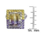 Pearlz Ocean Ametrine, Amethyst & Citrine Ring – Multicolor Gemstone Cocktail Ring for Women with 12mm & 2mm Stones in 925 Sterling Silver, Elegant & Gift-Worthy - Image 3