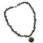 Pearlz Ocean Agate & Abalone Beads Necklace for Women – 18" Knotted Pendant Jewelry in 925 Sterling Silver, Stylish & Skin-Friendly Design - Image 2