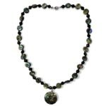 Pearlz Ocean Agate & Abalone Beads Necklace for Women – 18" Knotted Pendant Jewelry in 925 Sterling Silver, Stylish & Skin-Friendly Design