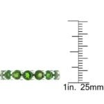Pearlz Ocean Chrome Diopside Eternity Ring – 16 Round-Cut 4mm Natural Green Gemstones in 925 Sterling Silver Band for Women - Image 3