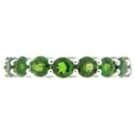 Pearlz Ocean Chrome Diopside Eternity Ring – 16 Round-Cut 4mm Natural Green Gemstones in 925 Sterling Silver Band for Women - Image 2