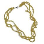Pearlz Ocean Natural Citrine 3-Row Twisted Necklace 20"+2" – Yellow Gemstone Chips & Beads – Ladies Jewelry – 925 Sterling Silver – Radiant & Stylish - Image 2