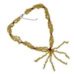Pearlz Ocean Citrine & Red Agate Gemstone Tassel Necklace – 20" Statement for Women – 925 Sterling Silver – Enhance Elegance & Confidence – Natural Stones - Image 2