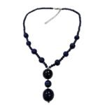 Pearlz Ocean Aquamarine Knotted Necklace for Women – 36 Inch Long – Natural Blue Crystal Jewellery – Serene & Elegant Gift
