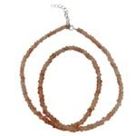 Pearlz Ocean Natural Sunstone Necklace Set for Women – 16"+2" Faceted Rondelle Beads in 925 Sterling Silver, Energising Healing Crystal Jewelry, Skin-Friendly & Tarnish-Resistant - Image 3