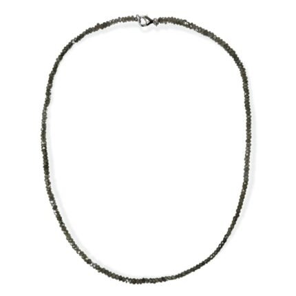 Pearlz Ocean Rhodolite Beaded Necklace for Women – 18" Natural Faceted Rondelle Gemstone Jewelry in 925 Sterling Silver, Elegant Blood-Red Hue & Hypoallergenic Design