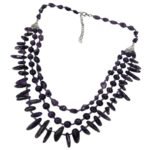 Pearlz Ocean Amethyst Necklace for Women – 3-Line 20" Flat Oval Nugget Beads in 925 Sterling Silver, Natural Gemstone Elegant Gift Jewelry - Image 3