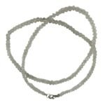 Pearlz Ocean Green Amethyst Necklace for Women – 18" Graduated Faceted Rondelle Beads Jewelry in 925 Sterling Silver, Calming & Elegant Design